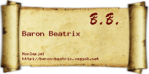 Baron Beatrix névjegykártya